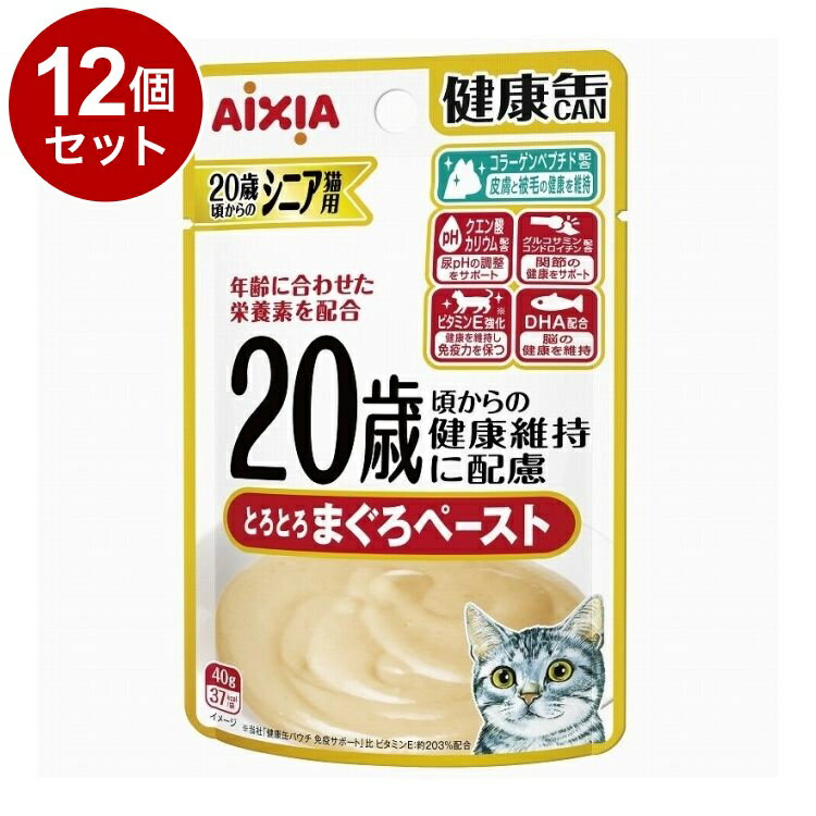 Other Wet Food - 【12個セット】 アイシア 健康缶パウチ 20歳からのとろとろまぐろペースト 40g