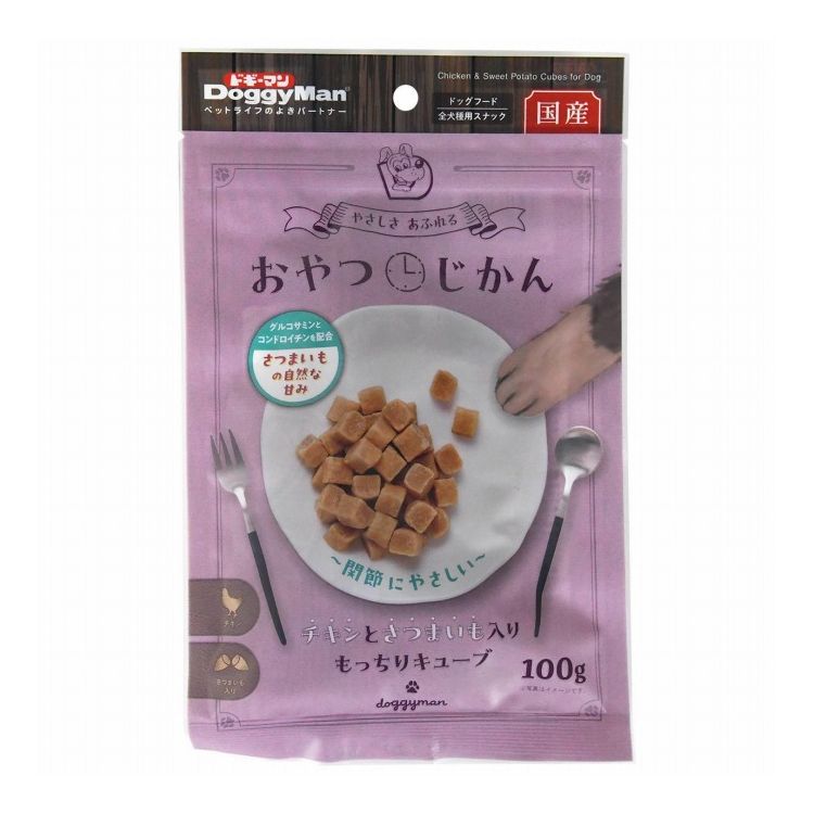 乐天商城 - ドギーマン おやつじかん チキンとさつまいも入りもっちりキューブ100g