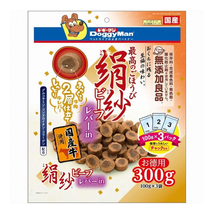 乐天商城 - ドギーマン 絹紗ビーフ レバーin300g(100g×3袋)