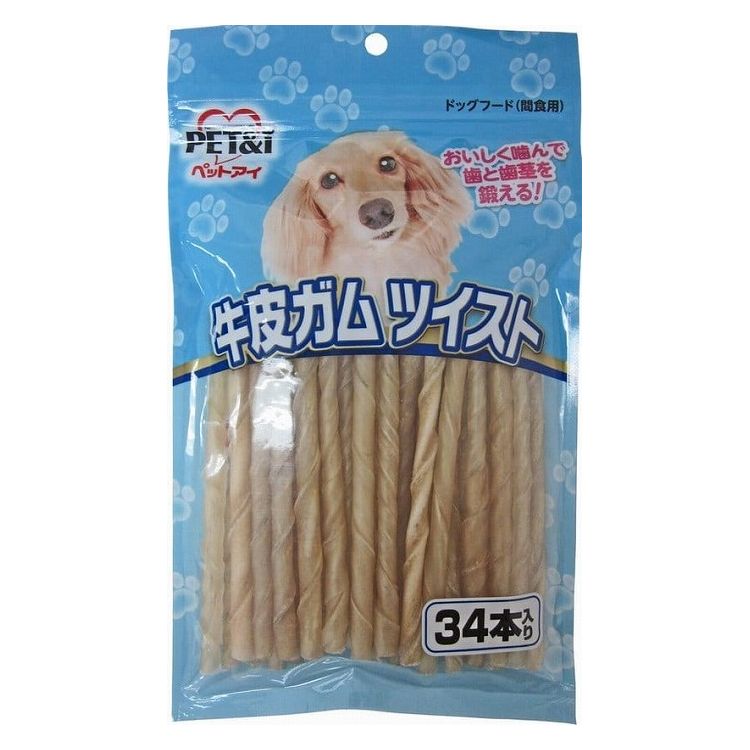 ペットアイ 牛皮ガム ツイスト34本 ペットフード おやつ