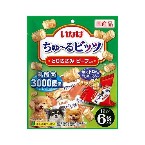 ちゅ~るビッツ 3000億 ビ~フ 12gx6 いなばペットフード 12g×6袋 犬 犬用 CIAO チャオ ドッグフード ペットフード