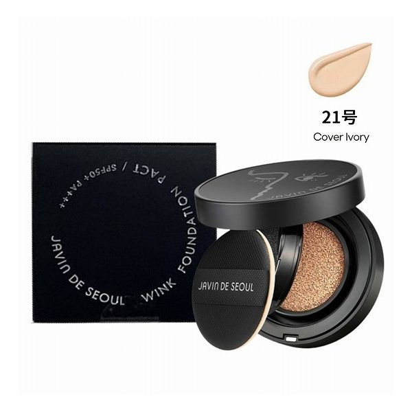 ジャビンドゥソウル ウィンクファンデーションパクト21カバーアイボリー Wink Foundation Pact SPF50+ PA+++ 本体 21 COVER IVORY(カバーアイボリー) 15g セミマット マックプランニング 韓国