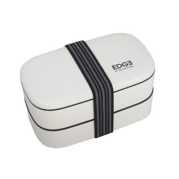 乐天商城 - 弁当箱 25EDGE オーバル2段ランチ800ml ホワイト(代引不可)