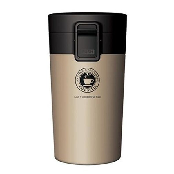 水筒 290ml ステンレス ワンタッチ 真空断熱携帯タンブラー コーヒー シャンパンゴ...