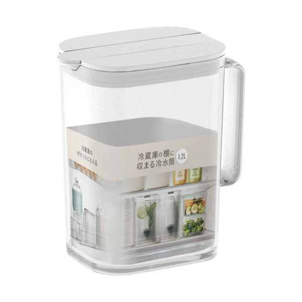 乐天商城 - 棚に収まる冷水筒 1.2L ホワイト(代引不可)