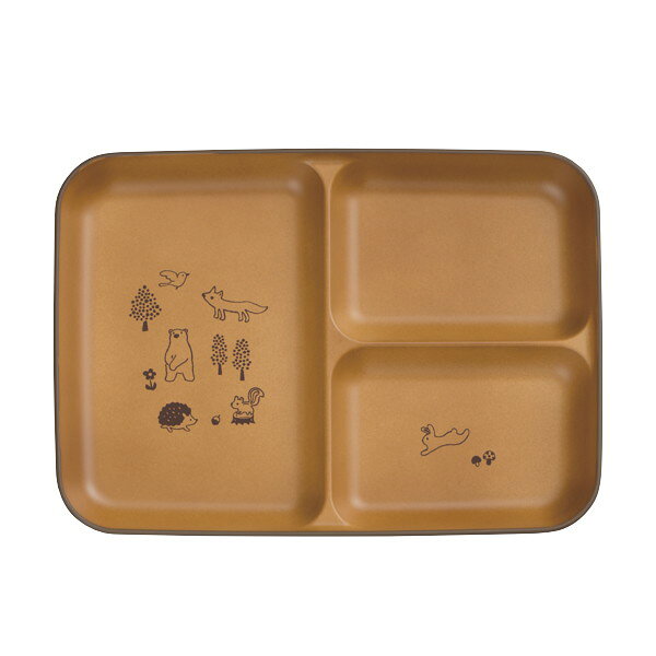 ランチプレート 子供用 15cm 森の仲間たち 子供用食器 プラスチック ブラウン(代引不可)