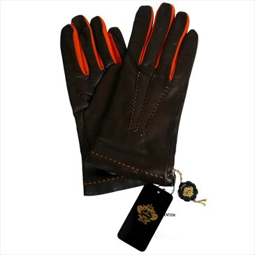 OROBIANCO オロビアンコ メンズ手袋 ORM-1406 Leather glove 羊革 ウール DARKBROWN サイズ:8(23cm) プレゼント クリスマス【送料無料】【S1】