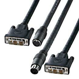 DVI工事配線用ケーブル　10m デジタル・シングルリンク用[特徴]DVI(29pinまたは24pin)ポートを持つパソコンとDVI(29pinまたは24pin)ポートを持つディスプレイを接続するケーブルです。↓DVIデジタル(シングルリンクモード)専用↓●工事配線用ケーブル↓配管などの工事に使いやすいDINコネクタ(直径20mm)で中継できる2本1組のケーブルです。↓●長距離伝送用極太いケーブル↓10mの長さでも信号損失が少なくなるようケーブル外径9.8mmの太径ケーブルを採用しています。↓●3重シールド構造 (TMDS信号線のみ)↓ケーブルの中心から「アルミシールド→アルミシールド→編組シールド」と3重のシールド処理を施し、ノイズから大切なデータを守ります。 ↓●ツイストペアケーブル(TMDS信号線のみ)↓芯線を2本ずつよりあわせたノイズに強いツイストペア線を使用しています。↓●金メッキpin↓錆にも強く経年変化による信号劣化の心配がない金メッキ処理を施しています↓※DVIアナログモード及びDVIデュアルリンクモードには対応していません。↓※変換アダプタを使用してもミニD-sub15pinの機器と接続することはできません。[仕様]■カラー:ブラック ↓■ケーブル長:9.5m+0.5m↓■ケーブル直径:9.8mm↓■コネクタ形状:DVI24pinオス(DVI-D)インチネジ(4-40)- DIN14pinオス↓　　　　　　　　DVI24pinオス(DVI-D)インチネジ(4-40)- DIN14pinメス↓■線材規格:UL20276↓↓■対応機種↓パソコン:各社パソコン　DVI-I(29pin)・DVI-D(24pin)コネクタを持つ機種↓ディスプレイ:DVI-I(29pin)・DVI-D(24pin)コネクタを持つディスプレイ、液晶プロジェクタ、液晶テレビ↓※DVIアナログモード及びDVIデュアルリンクモードには対応していません。↓※変換アダプタを使用してもミニD-sub15pinの機器と接続することはできません。↓■対応解像度の例↓1920 ×1200(WUXGA)・1920 ×1080(HDTV/フルHD)・↓1600 ×1200(UXGA) ・1280 ×1024(SXGA)など↓最大1920×1200dpiの解像度まで対応