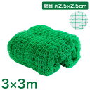 バックネット 野球 3×3m 網目2.5cm グリーン 防球ネット ネット 保護用ネット 多目的ネット ゴルフネットバッティングネット カラスよけ ゴミネット カーゴネット グリーンネット テニス サッカー【送料無料】