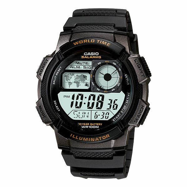 カシオ CASIO ワールドタイム デジタル 腕時計 時計 AE1000W-1A【ラッピング無料】