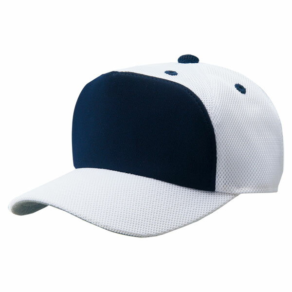 ZETT フロントパネル型後メッシュキャップ BH158A ホワイト×ネイビーA 1129A サイズ FREE (56〜59cm)【..
