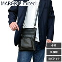 ショルダーバッグ コンパクト 牛革 多機能 収納 MARCO Limited 牛革11ポケット多機能ショルダーバッグ イタリア発 薄型 男女兼用(代引不可)【送料無料】 その1