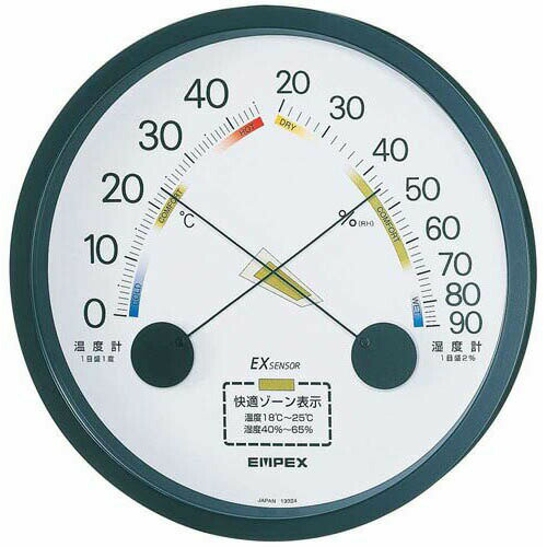 EMPEX 温度・湿度計 エスパス 温度・湿度計 壁掛用 TM-2332 ブラック