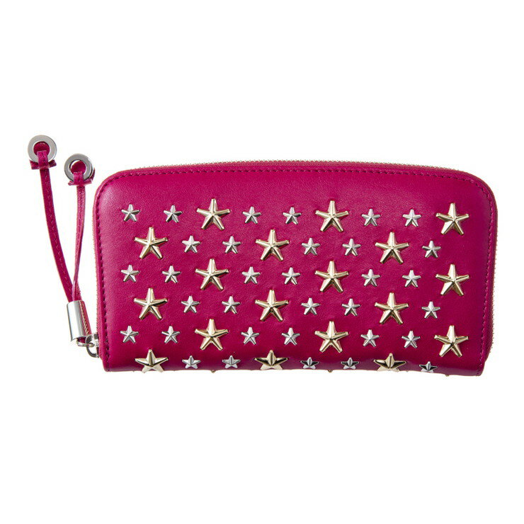 JIMMY CHOO ジミー チュウ FILIPA LTR RASPBERRY/SILVER GOLD METALLIC MIX ラウンドファスナー長財布 ブランド【送料無料】のサムネイル