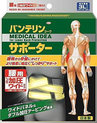Rakuten - 興和ヘルス バンテリンサポーター腰加圧ワイド3L 1枚【送料無料】