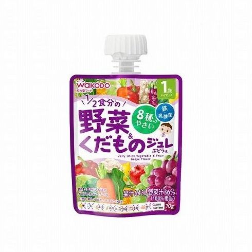 アサヒグループ食品 1歳からのMYジュレドリンク 1/2食分の野菜&くだもの ぶどう味 70g アサヒグループ食品 1歳からのMYジュレドリンク 1/2食分の野菜&くだもの ぶどう味 70g