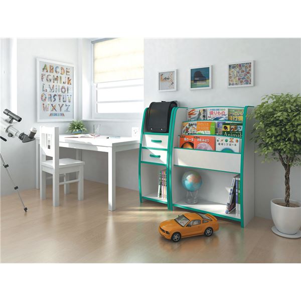 知育家具 EVAキッズシリーズ マガジンラック 幅48cm レッド 【完成品】 (代引不可) [2]