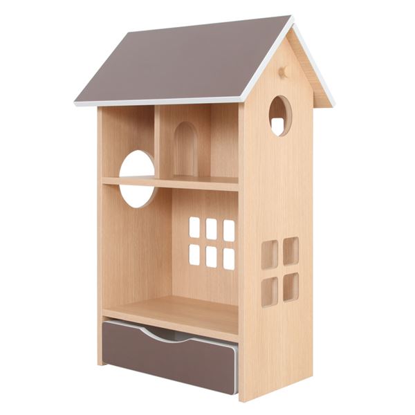 ドールハウス型収納棚 ドールハウスシェルフ チョコブラウン 【完成品】 (代引不可)