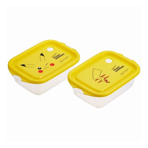 Plastic Storage Containers - スケーター 銀イオン抗菌 食洗機対応 シールボックス 保存容器 500ml 2個セット ピカチュウフェイス23 FCN2WAG Skater