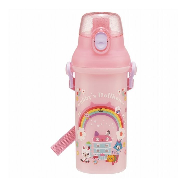 樂天商城 - ギャビーのドールハウス 2026 水筒 キッズ ワンタッチ プラスチック 直飲み ボトル 子供 かわいい 480ml PSB5SAN キャラクター スケーター skater【送料無料】