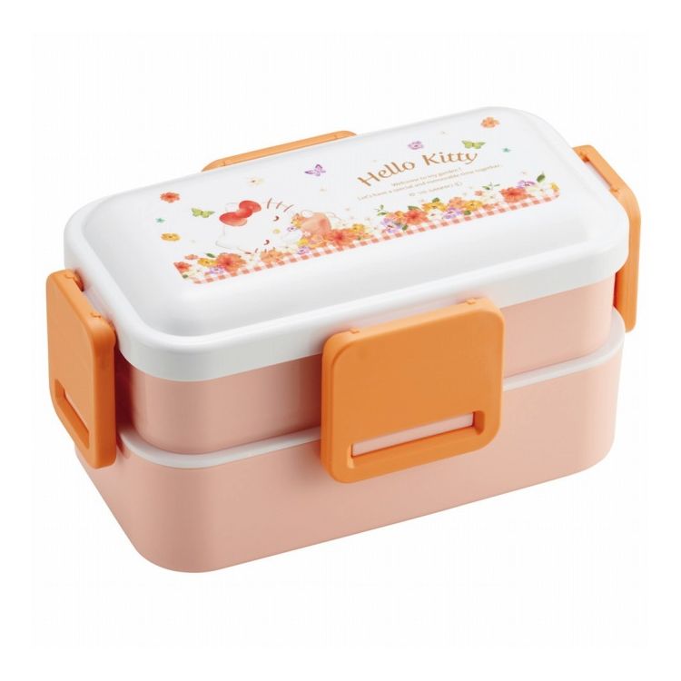 サンリオ sanrio ハローキティ パステル水彩花柄 弁当箱 ランチボックス ランチ 大人 子供 二段 仕切り..