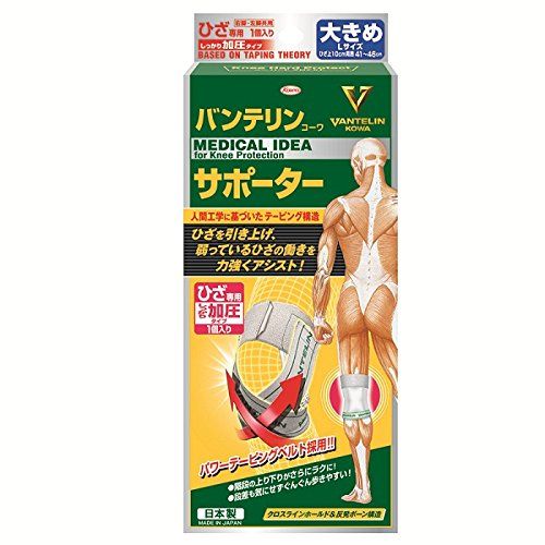 バンテリンサポーター しっかり加圧タイプ ひざ用ホワイト 大きめサイズ ひざ上10cm周囲41-46cm