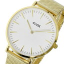 クルース CLUSE ラ・ボエーム メッシュベルト 38mm レディース 腕時計 CL18109 ホワイト/ゴールド