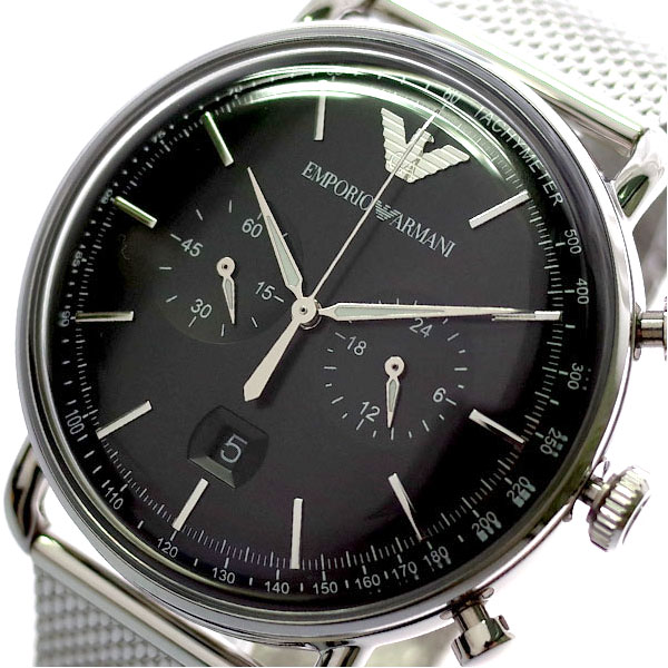 エンポリオアルマーニ EMPORIO ARMANI 腕時計 メンズ AR11104 クォーツ ブラック シルバー【送料無料】