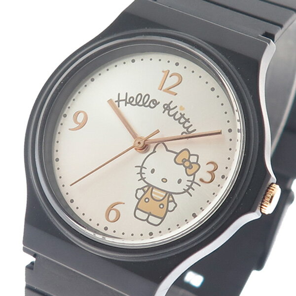 ハローキティ HELLO KITTY 腕時計 レディース KT003-3BSV ラバーキティ クォーツ シルバー ブラック