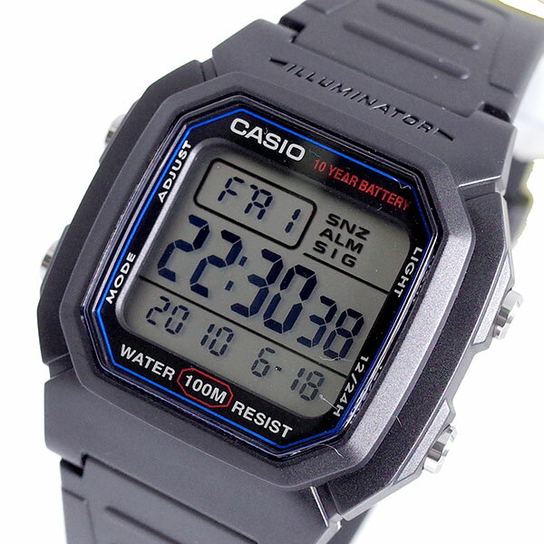 カシオ CASIO 腕時計 メンズ レディース W-800H-1A クォーツ ブラック