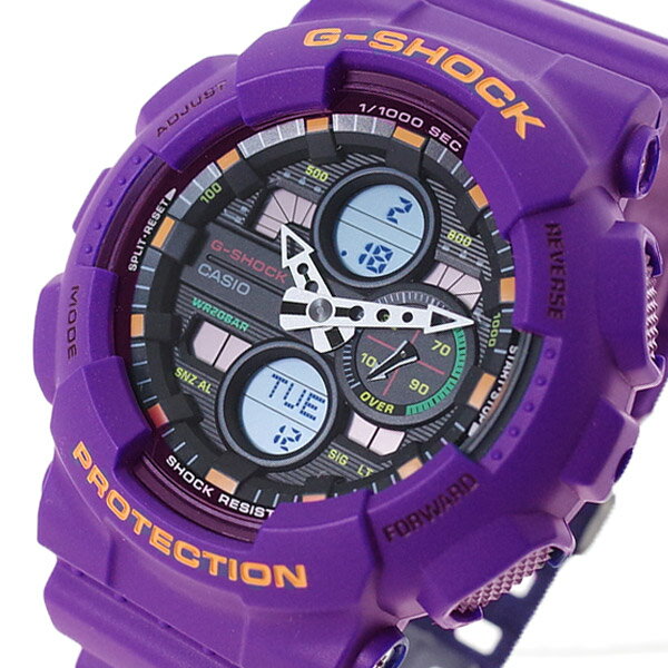 カシオ CASIO 腕時計 メンズ GA-140-6A Gショック G-SHOCK クォーツ ブラック パープル