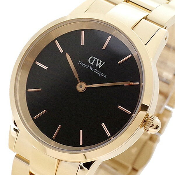 ダニエルウェリントン DANIEL WELLINGTON 腕時計 メンズ レディース DW00100210 Iconic Link 36mm クォーツ ブラック ローズゴールド