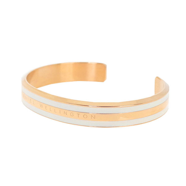 リコメン堂ファッション館のダニエルウェリントン DANIEL WELLINGTON バングル ブレスレット レディース DW00400069 CLASSIC SLIM BRACELET SATIN WHITE S ローズゴールド ホワイト｜アングル2