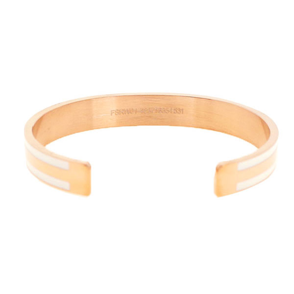 リコメン堂ファッション館のダニエルウェリントン DANIEL WELLINGTON バングル ブレスレット レディース DW00400069 CLASSIC SLIM BRACELET SATIN WHITE S ローズゴールド ホワイト｜アングル3