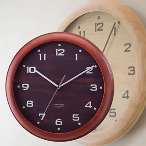 【rimlex】天然木電波時計（掛け時計）W-447 ナチュラルカラー