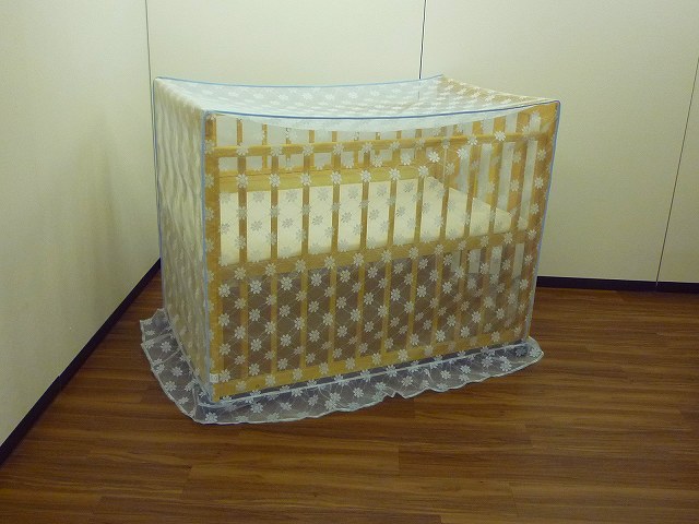 【新越前蚊帳】ベビーベッド用(花柄)(約125×75×104)【送料無料】