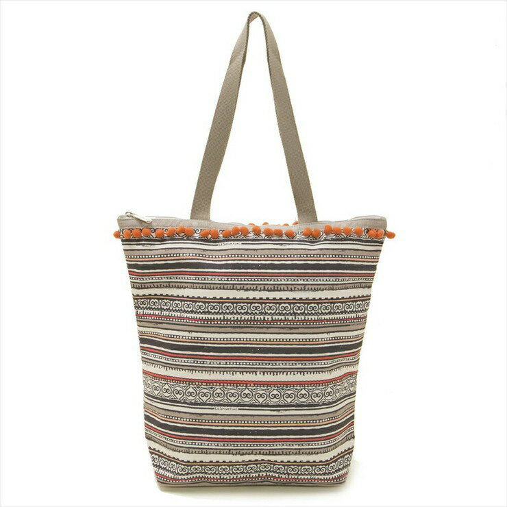 LeSportsac トートバッグ DAILY TOTE 2432 レディース SEA STRIPE TAN POM E192 グレーマルチ柄 レスポートサック【送料無料】