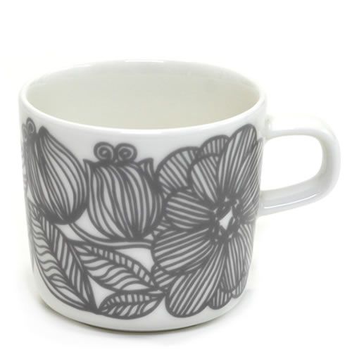 マリメッコ KURJENPOLVI COFFEE CUP 200ml クルイェンポルヴィ ゼラニウムの花 コーヒーカップ 066357 191 white/greyのサムネイル