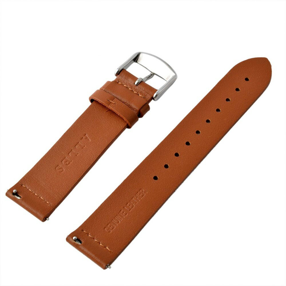 アレス ALLES wbh19a002 【工具不要で取付簡単！】 腕時計用ベルト HOLYレザー ライトブラウン 19mm レバーピン 時計バンド 革バンド ベルトのみ