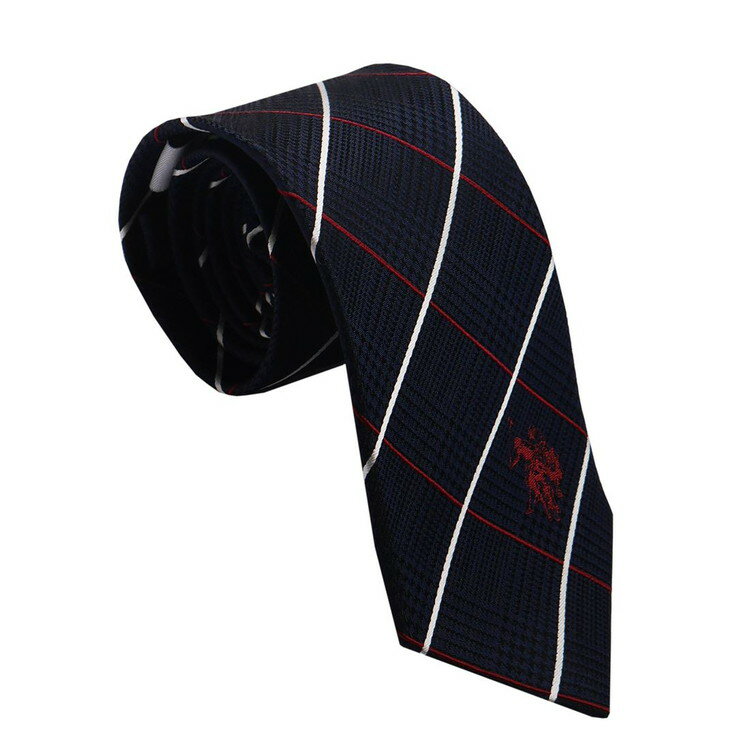 乐天商城 - U.S.PORO ネクタイ シルク100% USPA-89 NAVY/RED(代引不可)【送料無料】