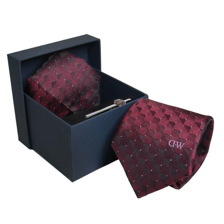 樂天商城 - ダニエルウェリントン ネクタイ&タイバー&カフス 3点セットWINE DW02800019(代引不可)【送料無料】