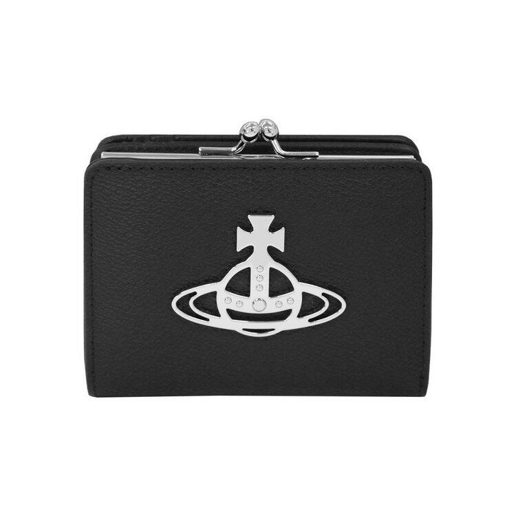 ヴィヴィアンウエストウッド 財布 Vivienne Westwood ANNIE 51010055-S000R-LA 二つ折り財布(小銭ガマ口) 390311 N405 BLACK/SILVER(代引不可)【送料無料】