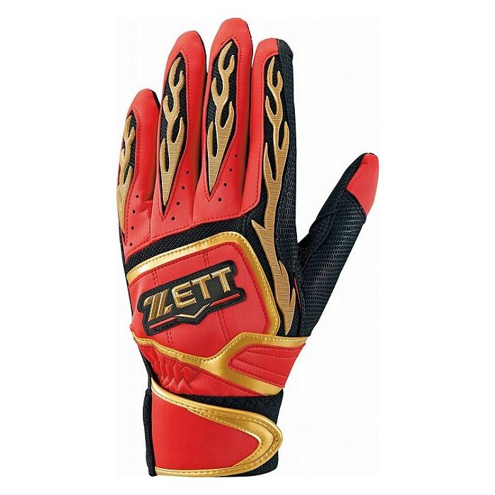 ZETT(ゼット) バッティンググラブ プロステイタス(両手用) BG318 【カラー】レッド×ゴールド 【サイズ】L(26-27 cm )【送料無料】
