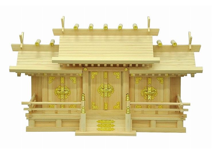 日本製 謙信 大 国産 お札 神具 お参り 天然木 おふだ かみだな 神札 仏具 神棚 お盆 お彼岸 彼岸 おまいり 和室 ヒノキ ひのき 木曽檜(代引不可)【送料無料】