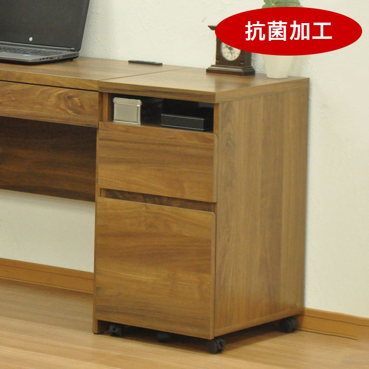ロスタ ワゴン デスクワゴン 抗菌 抗ウイルス 引き出し 机 収納 キャスター付き siaa 抗菌加工 ヴィンテージ おしゃれ オフィスワゴン 木目 二段 2段(代引不可)【送料無料】