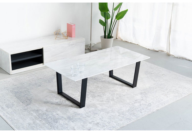 センターテーブル 幅120cm ローテーブル リビングテーブル コーヒーテーブル ソファテーブル ローデスク モダン 北欧 大理石柄 ブラック ホワイト(代引不可)【送料無料】