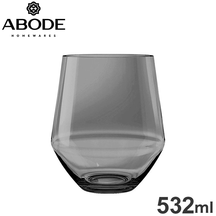 アングル ステムレスグラス 530ml ライトグレー DK24089482 ABODE Homeware MS樹脂 9.7×9.7×11.5cm 532ml 0~80℃ 食洗機対応 耐衝撃性 割れにくいグラス(代引不可)