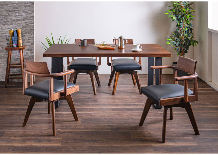 ダイニングテーブル 単品 幅180cm ウォールナット 大川家具 ブラウン ブラック ナチュラル 4人掛け 家族 リビング テーブル ダイニング おしゃれ 北欧 モダン 食卓 テーブル ジャパンディ 天然木(代引不可)【送料無料】