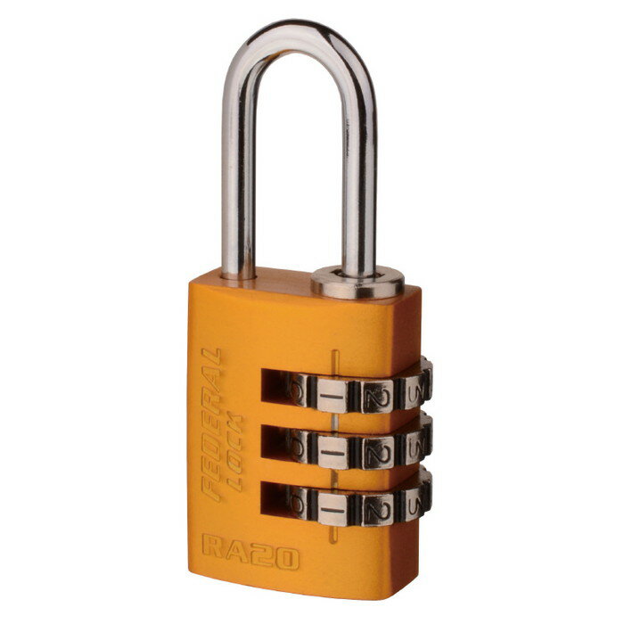 FEDERAL(フェデラル) RA20-Y-P ダイヤル鍵(アルミ)イエロー(代引不可)