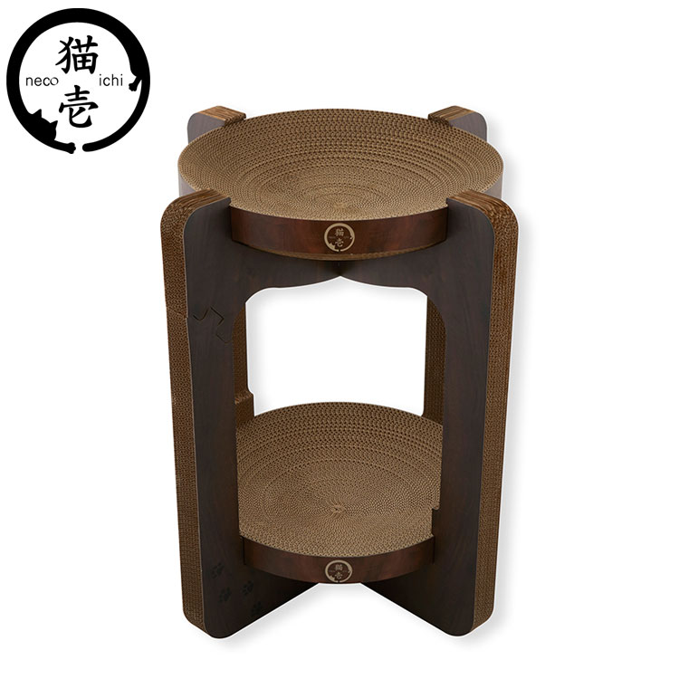 猫壱 バリバリボウルタワー ダークブラウン 爪とぎ 爪砥ぎ 猫 ネコ ねこ 爪 木目調 ダンボール 段ボール キャットタワー 爪とぎ防止 おしゃれ 高品質 ペット用品 猫グッズ 猫用【送料無料】のサムネイル